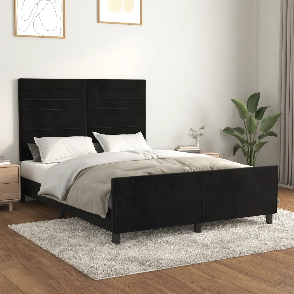 Giroletto senza Materasso Nero 140x200 cm in Velluto 3125820