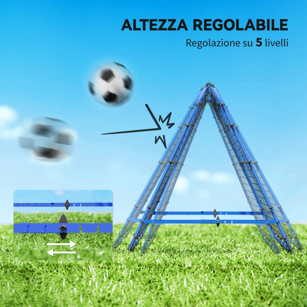 Rete da Calcio Rebounder Pieghevole ¨C Xylo ¨C Angolo Regolabile, 100x95x90 cm, Blu