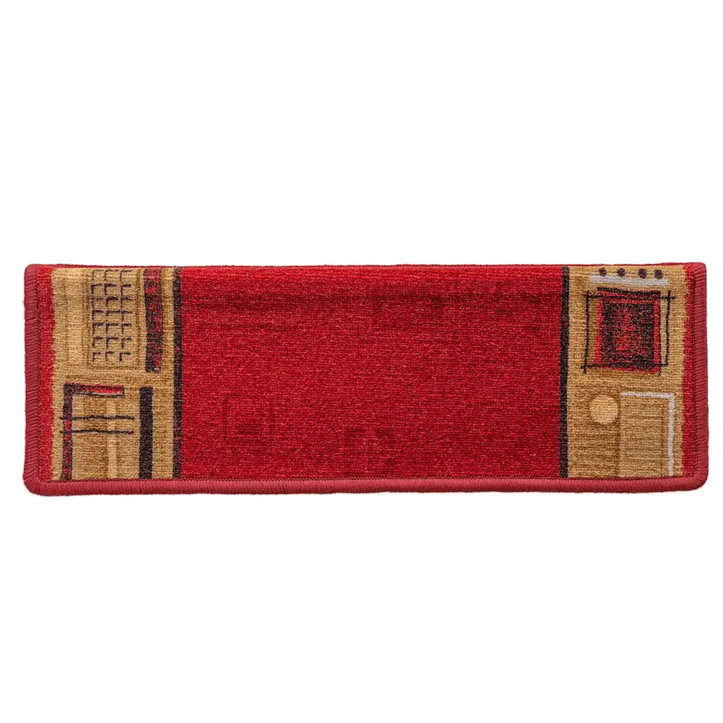 Tappetini per Scale Autoadesivi 5 pz | Gradini per Scale 65x21x4 cm Rossi