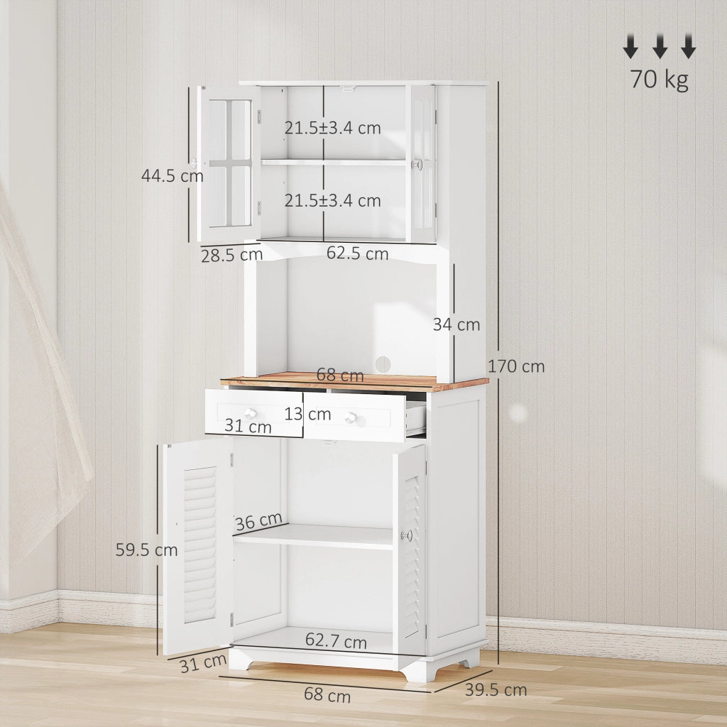 Mobile Buffet Dispensa ¨C Xylo ¨C Legno Bianco Stile Classico 68x39.5x170cm