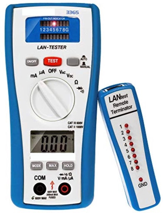 Testatore di rete - Testatore UTP - Testatore LAN - Blu|Bianco