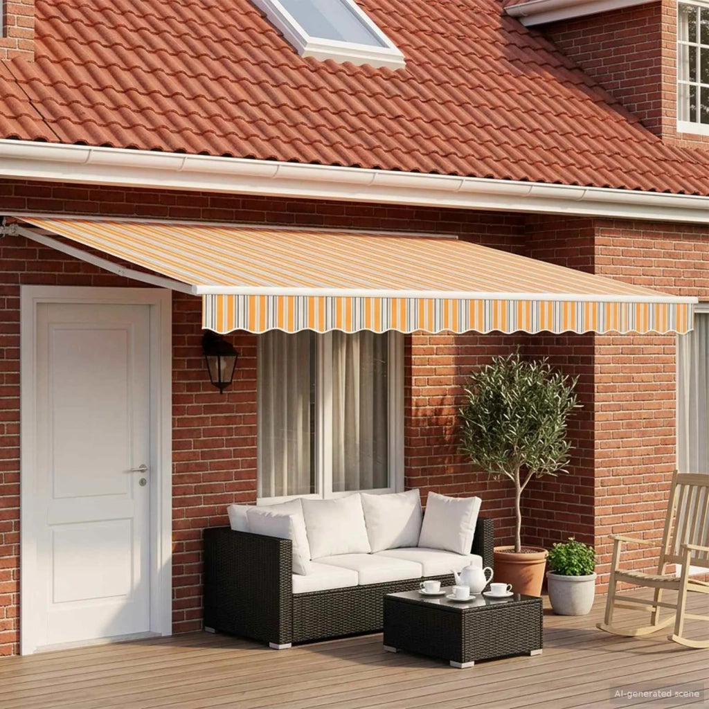 Tenda retrattile manuale Arancione, Grigio, Blu, Bianco 3420297