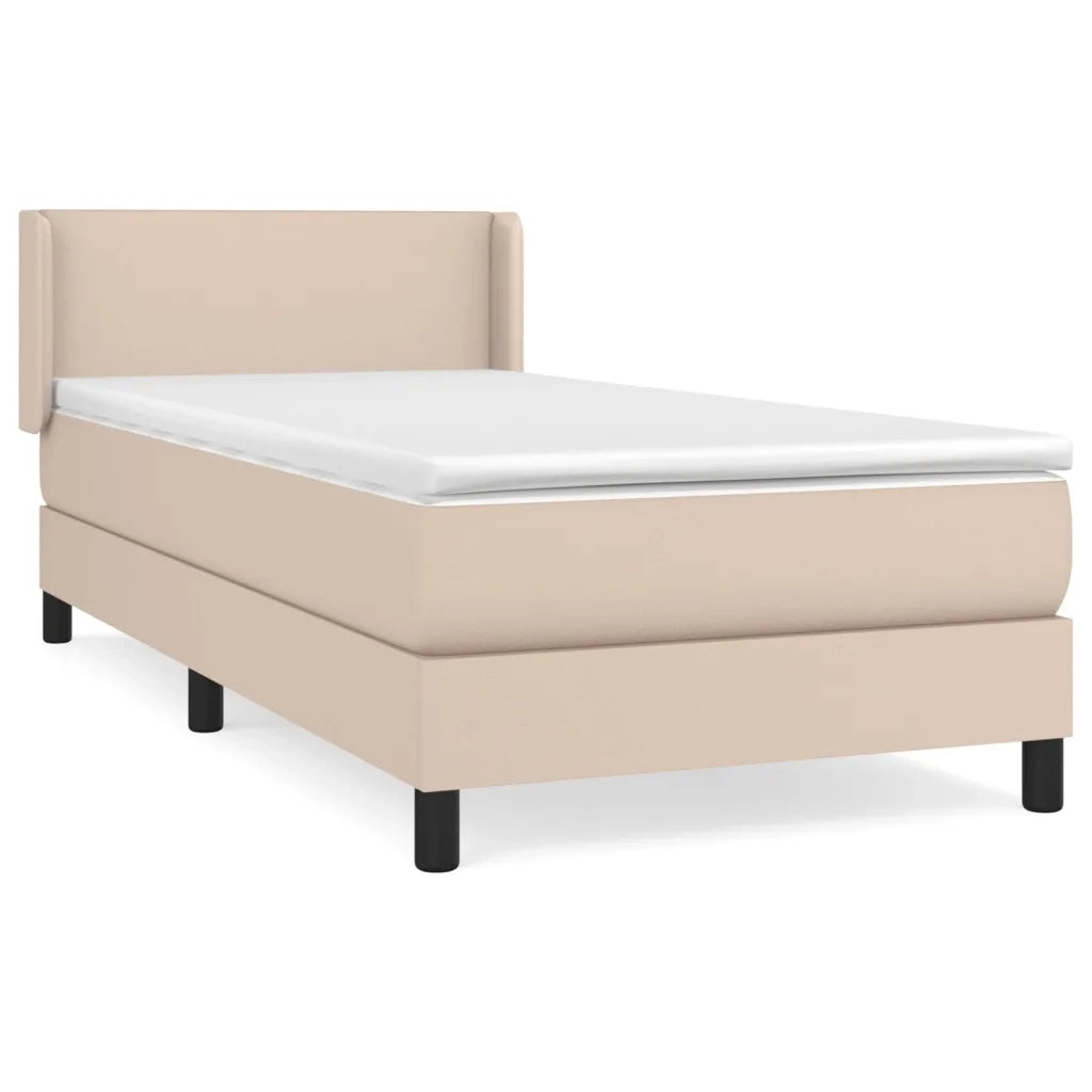 Giroletto a Molle con Materasso Cappuccino 100x200cm Similpelle