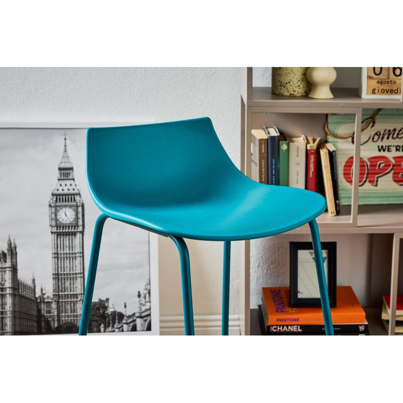 Set di 2 Sgabelli Derek Seduta In Pp Blu Avio
