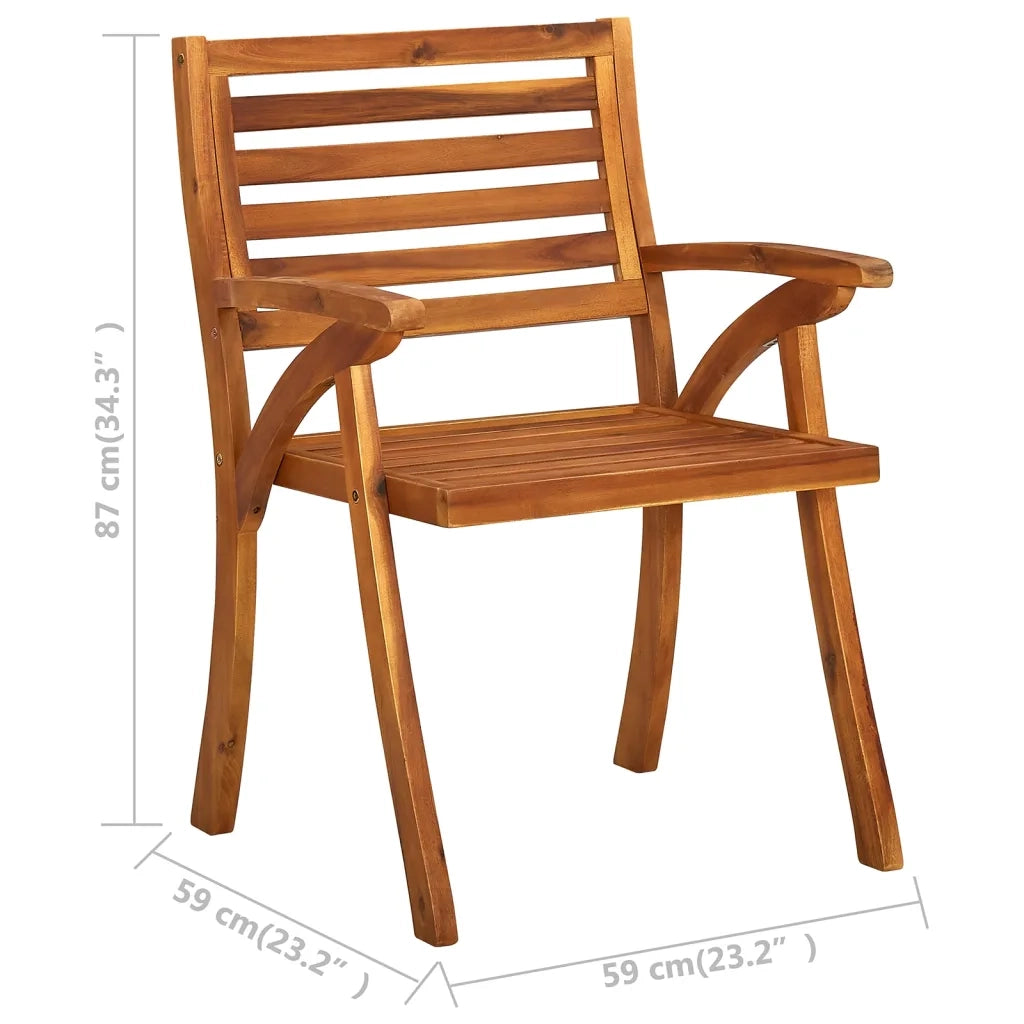 Sedie da Pranzo da Giardino con Cuscini 3 pz | Sedie da Esterno Massello di Acacia