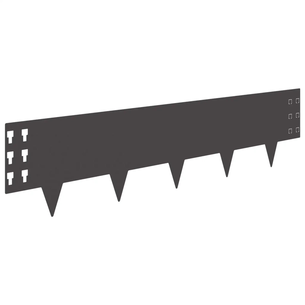 Bordura per Prato 20 pcs 100 x 25 cm Acciaio Nero 8008603