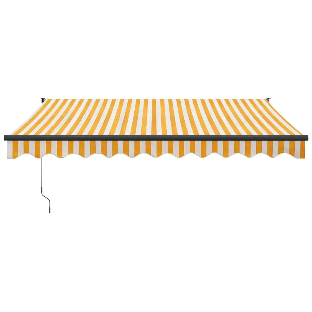 Tenda Sole Automatica Retrattile-Tenda parasole per balcone Gialla e Bianca 3,5x2,5 m 124678