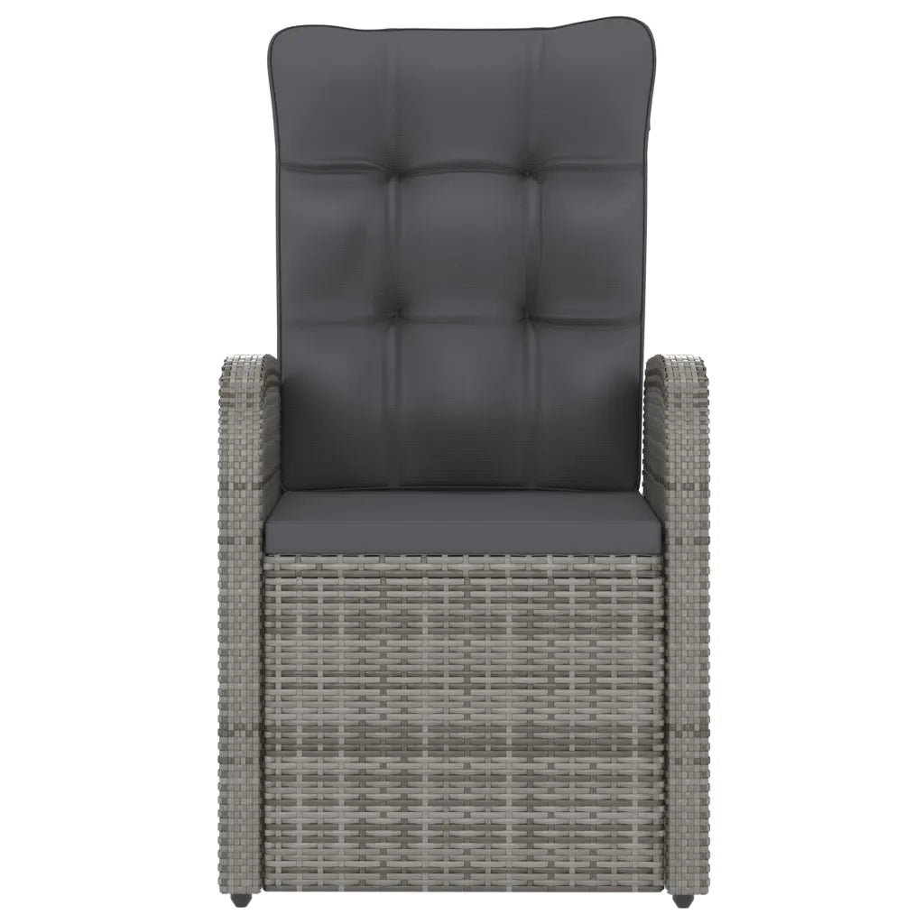 Set da Pranzo da Giardino 11 pz con Cuscini Polyrattan Grigio 3059348