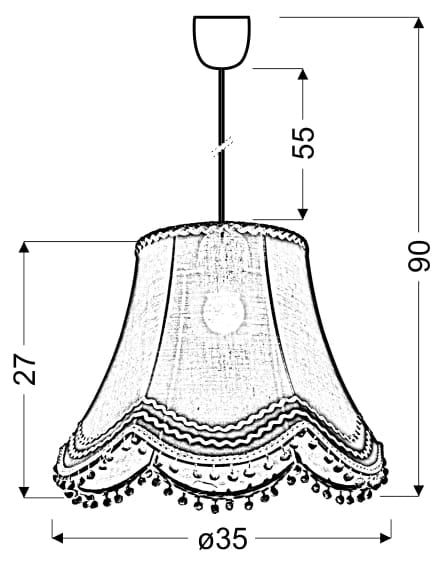 Candellux sospensione Arlekin blu/bianca Ø35 tessuto E27