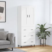 Credenza-Buffet-Armadio da cucina Bianca 69,5x34x180 cm in Legno Multistrato 817441
