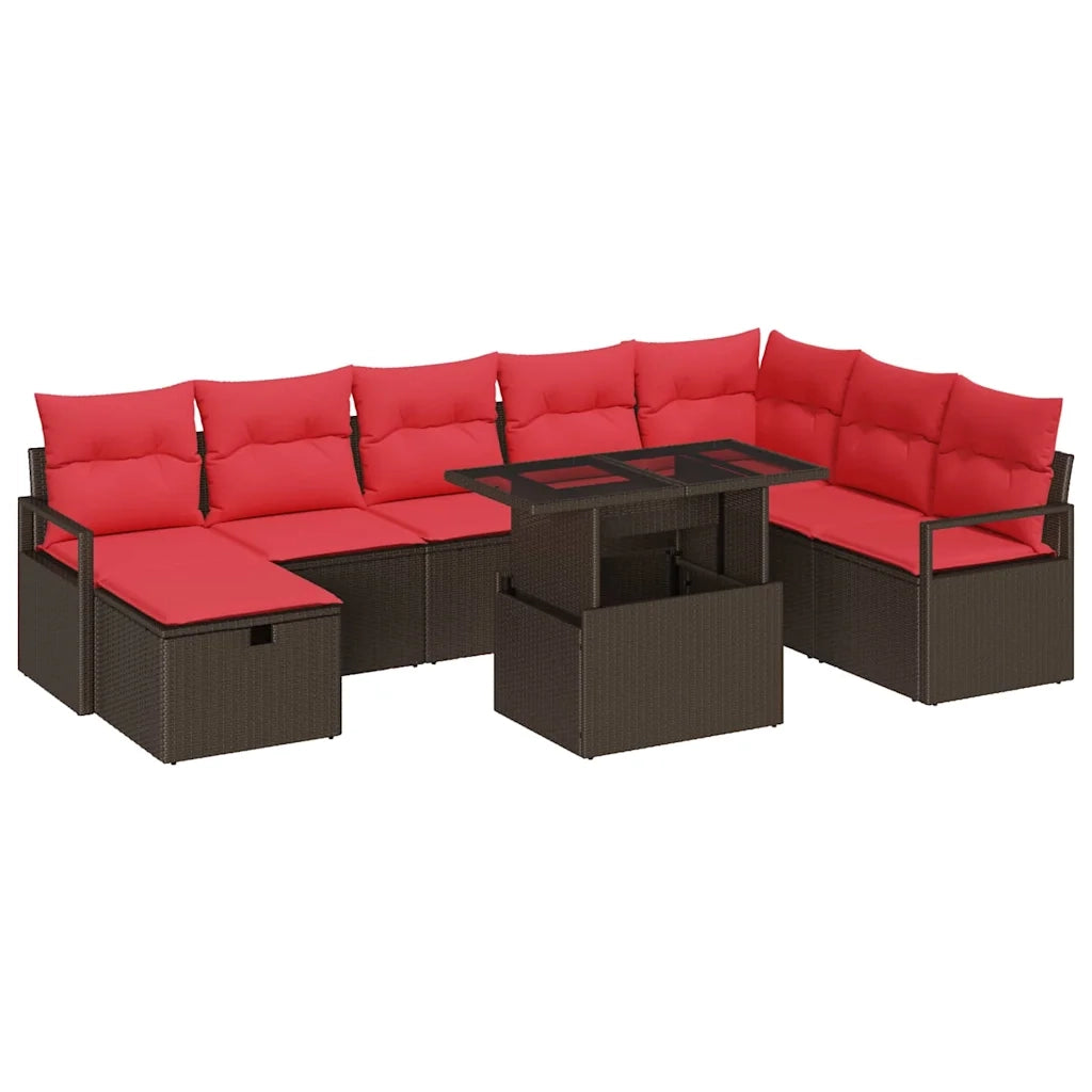 Set Divano da Giardino con cuscino 9 pcs polyrattan 3359821