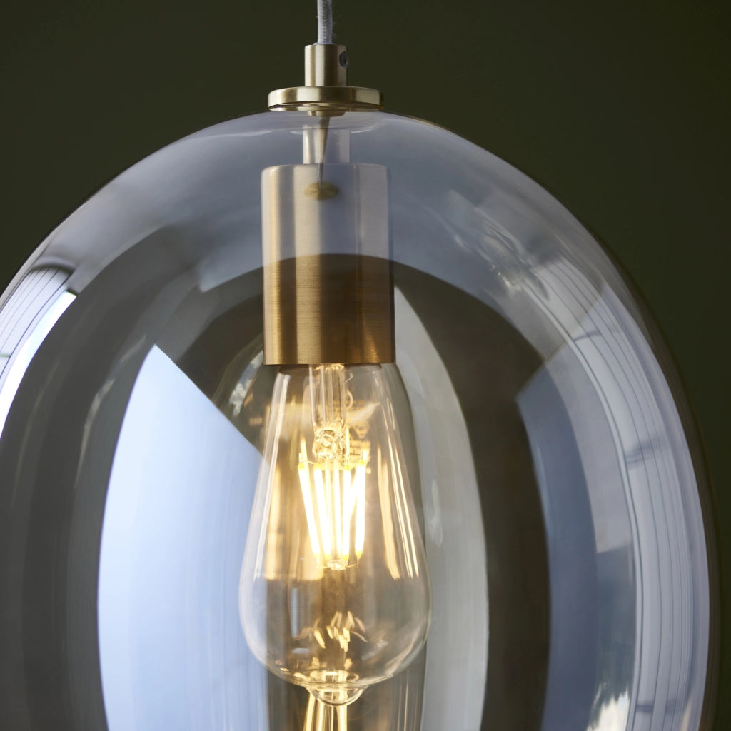 Lampada a sospensione ovale vetro champagne E27 Endon