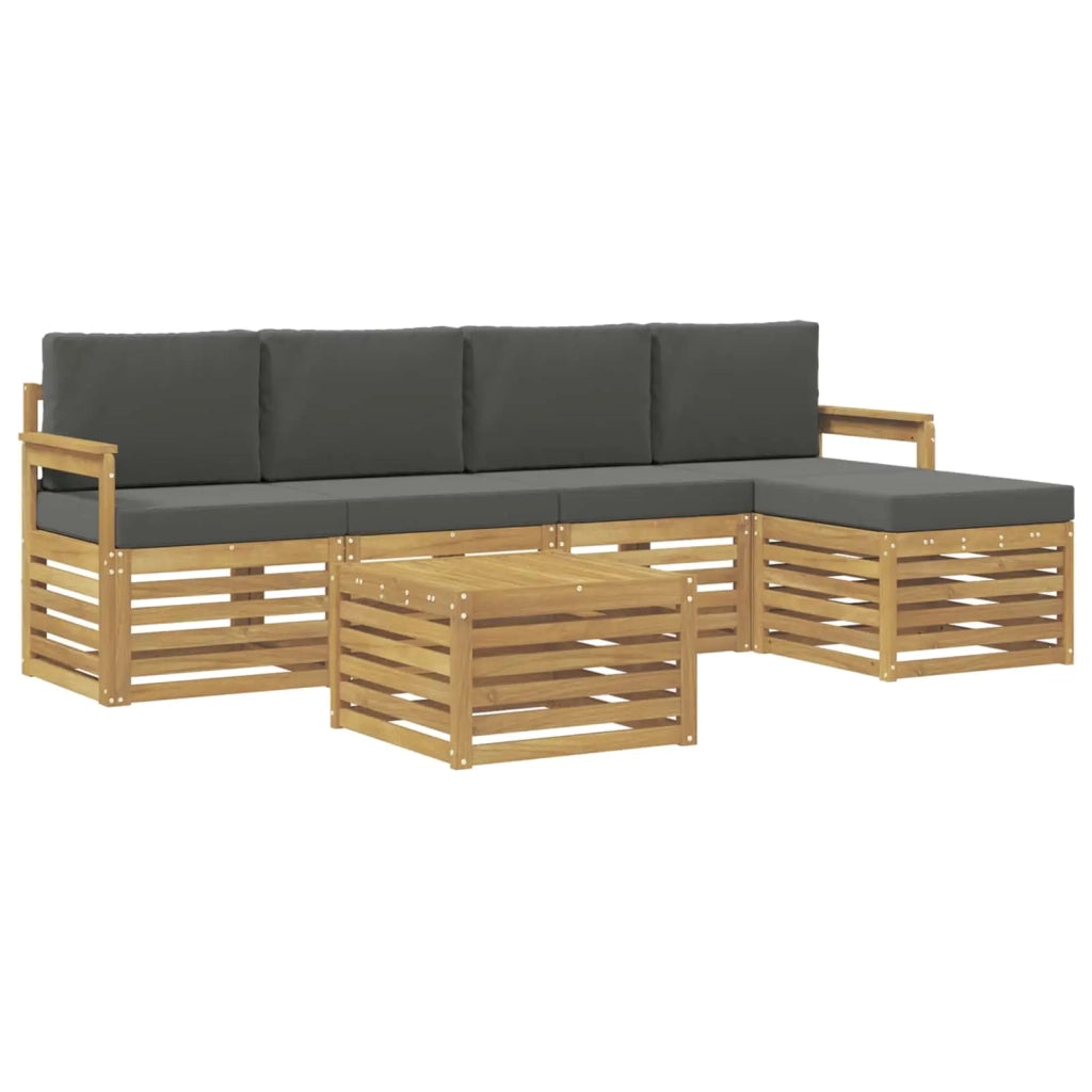Set di divani da esterno 6 pcs Bianco e Antracite 3391702