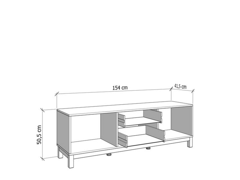 Paduli, Mobile Porta tv 2 Cassetti, 154x41.5x50.5h cm Beige