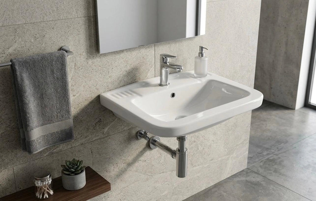 Lavabo quadro sospeso a parete 36x45 cm modello LP83 - Bianco