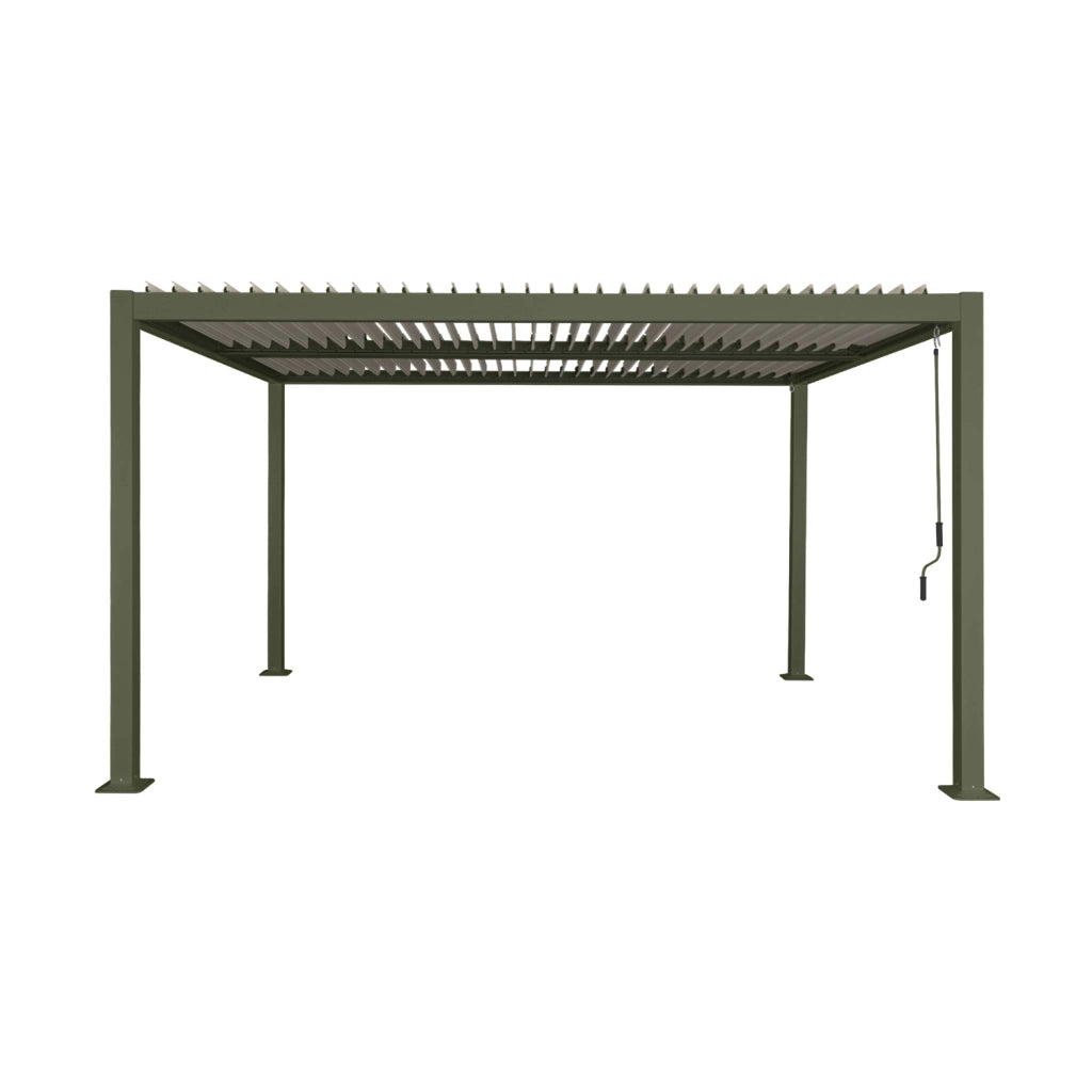 Pergola bioclimatica 3x4m in alluminio e acciaio, lamelle orientabili