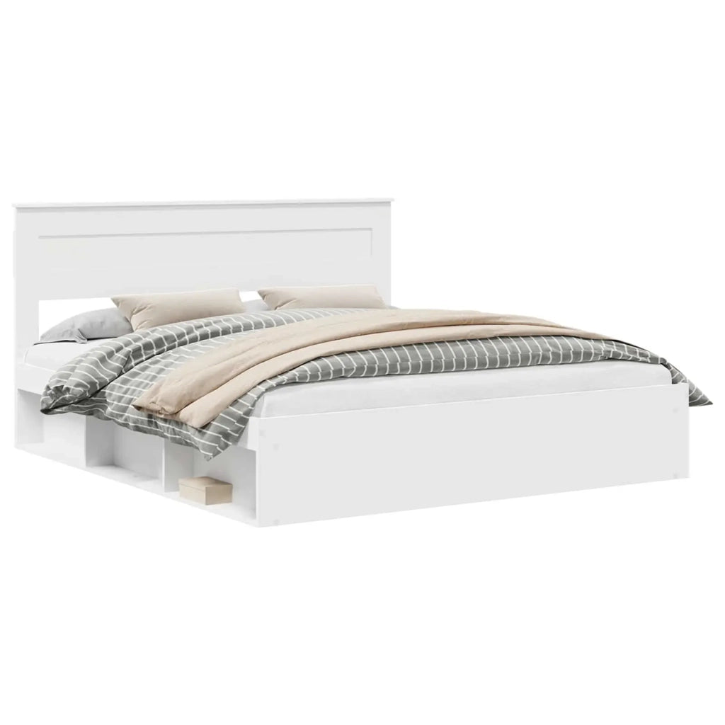 Struttura del letto-Giroletto-Rete del Letto Bianco 180 x 200 cm Pino massello 393927