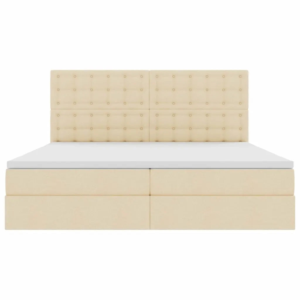 Letto con contenitore e materasso Crema 200 x 200 cm Poliestere 3371932