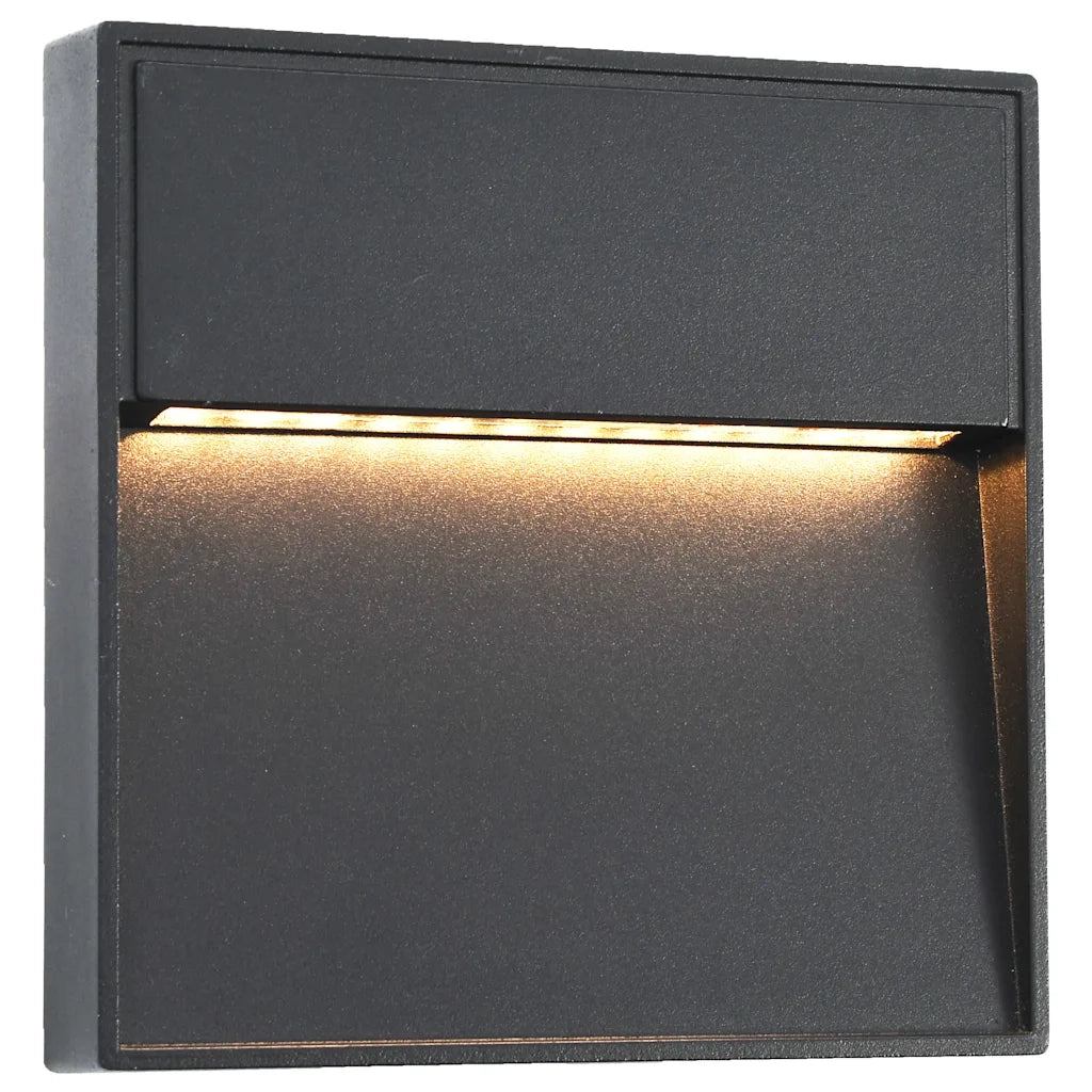 Lampade da Parete da Esterno a LED 2 pz 3 W Nere Quadrate CFW2984576