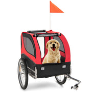 Rimorchio bici per animali domestici con ruote 50cm tettuccio apribile, Rimorchio per bicicletta per cani Rosso
