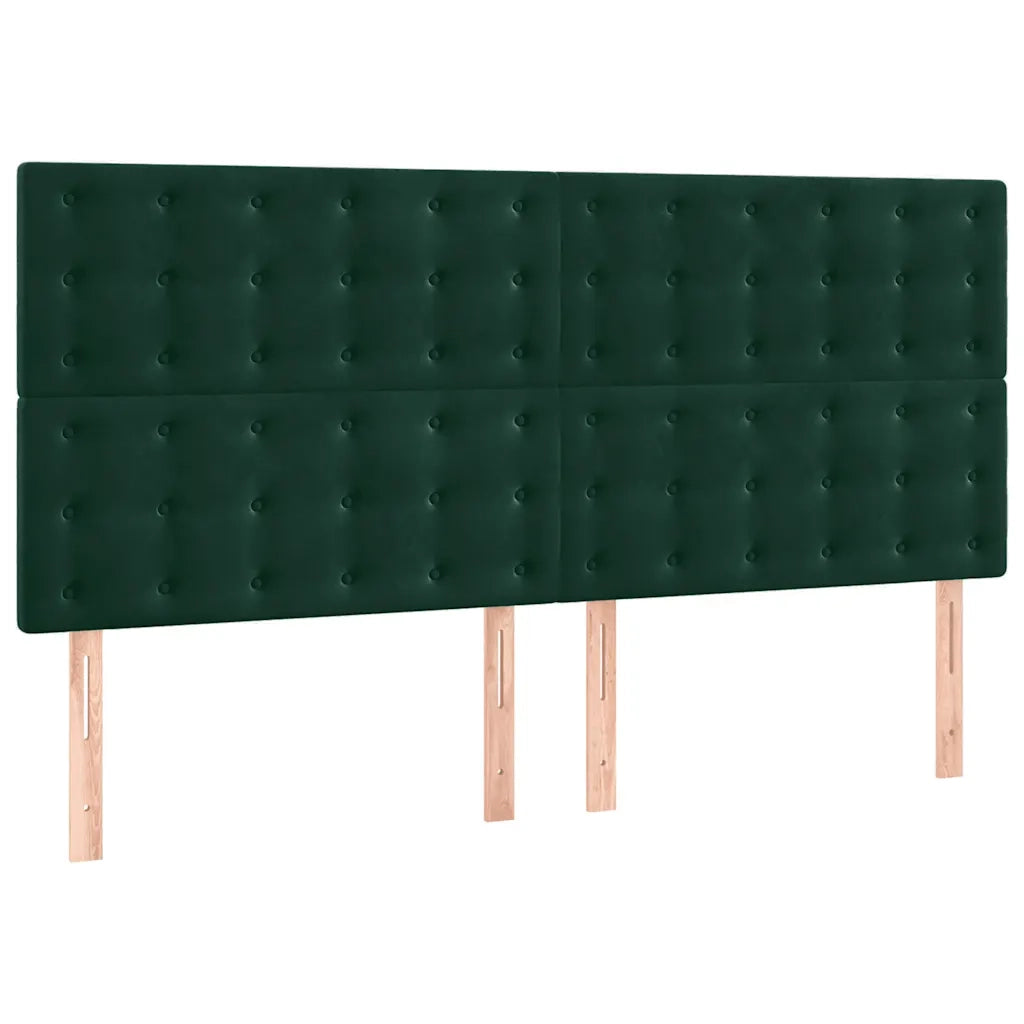 Testiera | Testata Verde Scuro 160x5x118/128 cm Velluto