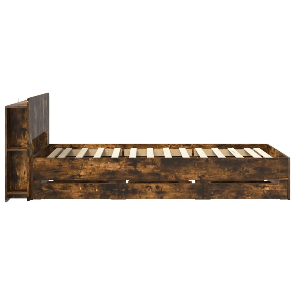 Struttura del letto con stoccaggio e testata Rovere Fumo 3433909