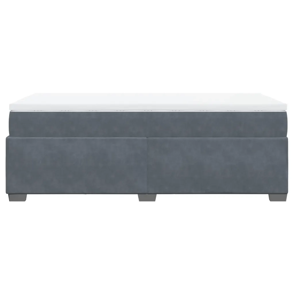 Giroletto a Molle con Materasso-Struttura Letto Grigio Scuro 90x190 cm Velluto 624284