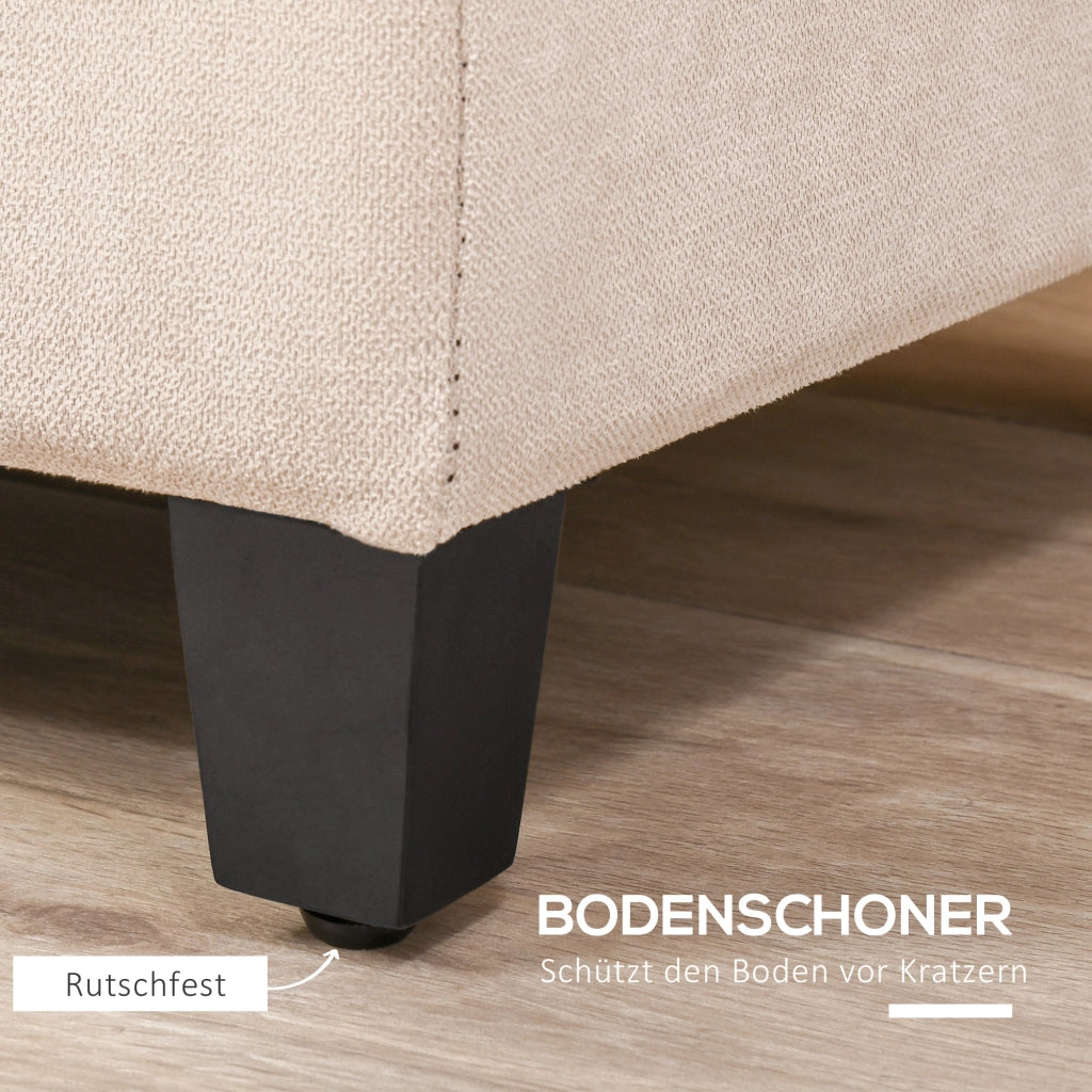 Divano letto contenitore imbottito ¨C zephmum ¨C beige 125x49x41.5 cm