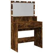 Toeletta | Tavolo da Trucco con LED Rovere Fumo 80x41x134,5 cm