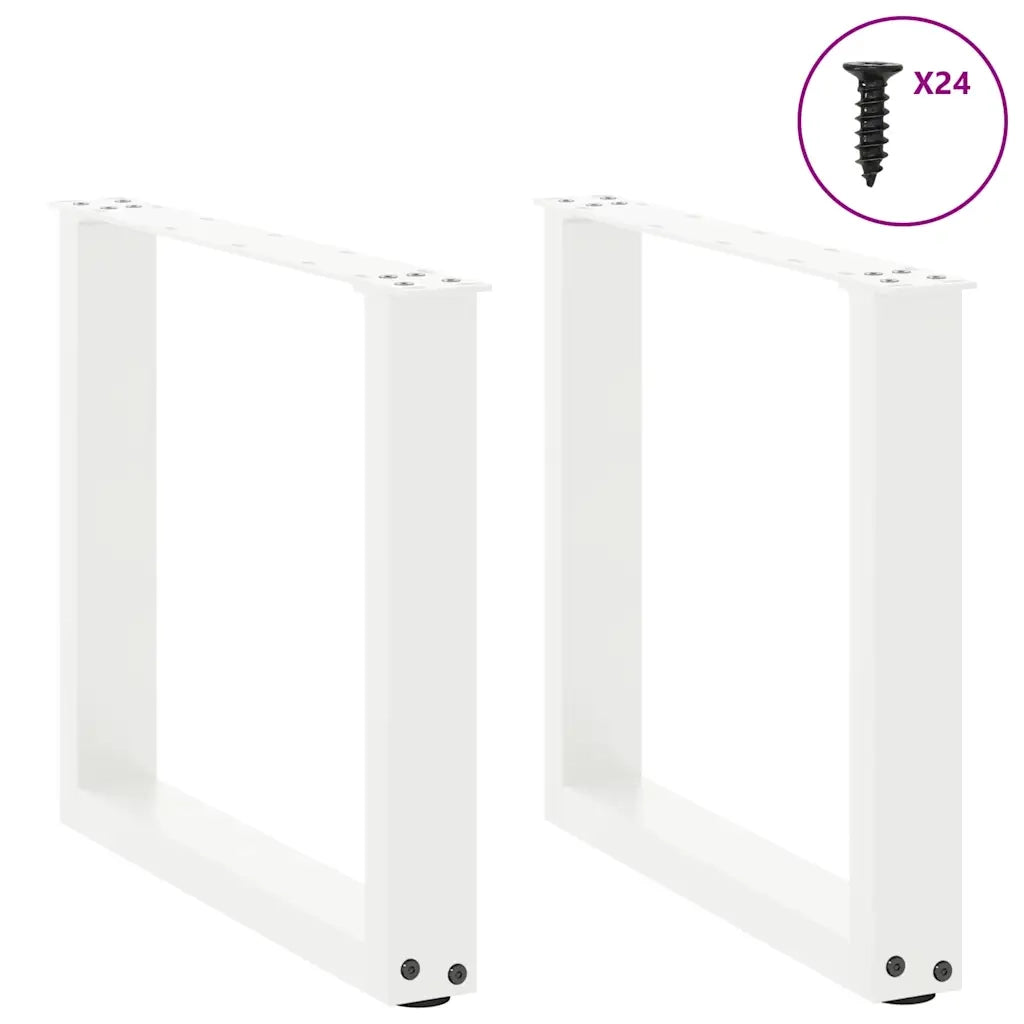 Gambe per Tavolino da Caff¨¨ a Forma di U 2 pz | Piede del tavolo Bianche 50x(42-43) cm Acciaio