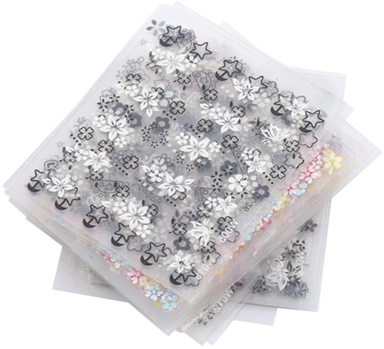 Stickers per unghie 50 pezzi - Fiori 3D - Stickers autoadesivi - Arte per unghie DIY - PVC ecosostenibile - Inoffensivi per le unghie