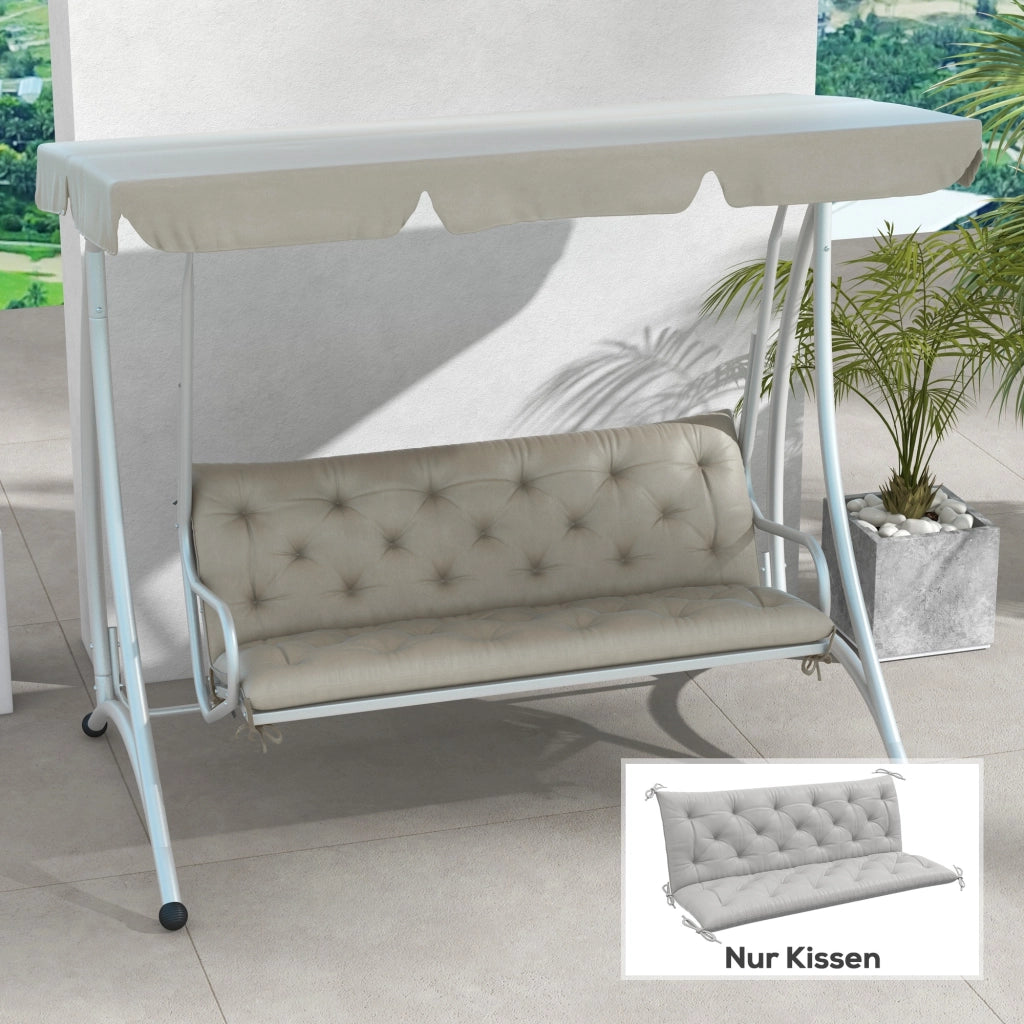 Cuscino per Divano da Giardino ¨C Minimal ¨C Grigio Chiaro 150x98x8 cm