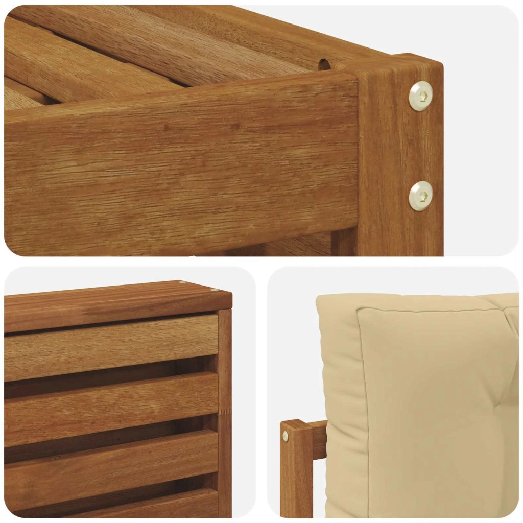 Set di divani da esterno con cuscino 6 pcs Naturale e Beige 3373748