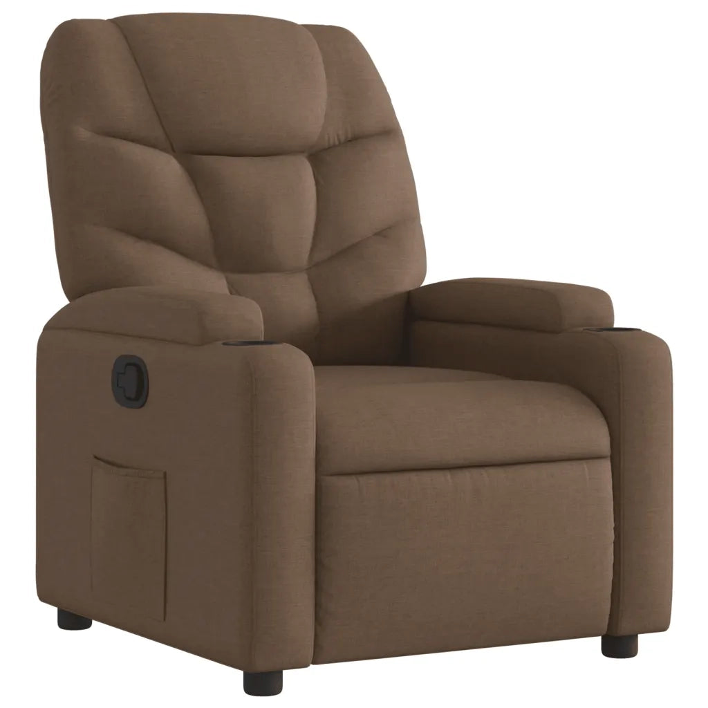 Poltrona Reclinabile in Tessuto Marrone 372445