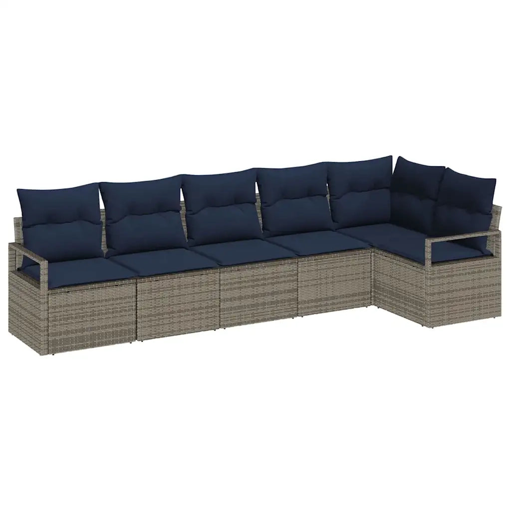 Set di divani 6 pcs Grigio polyrattan 3346405
