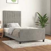 Giroletto senza Materasso-Struttura Letto Grigio Chiaro 90x190 cm Velluto 840137