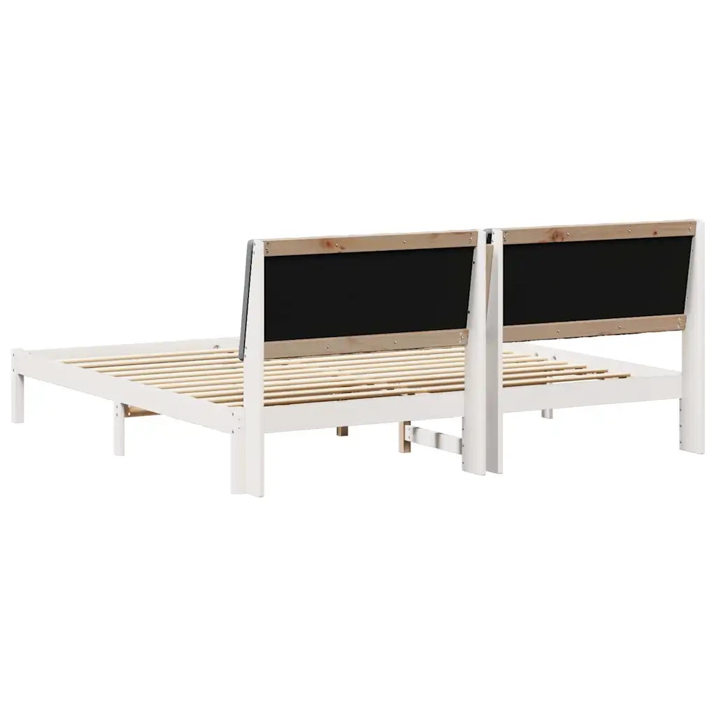 Struttura del letto-Giroletto-Rete del Letto Bianco 200 x 200 cm Pino massello 455721