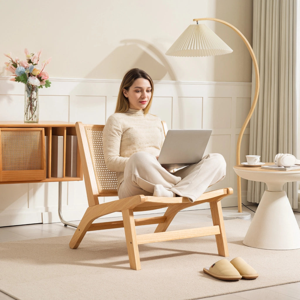 Sedia in Rattan con Schienale Alto ¨C zephmum ¨C Naturale 64x70x74 cm