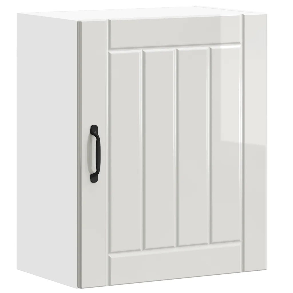 Pensile da Cucina-Mobile Cucina da Parete Lucca Bianco Lucido in Legno Multistrato 866530