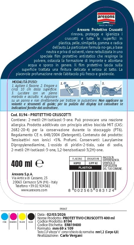 Protettivo Cruscotti Arexons 400 ml