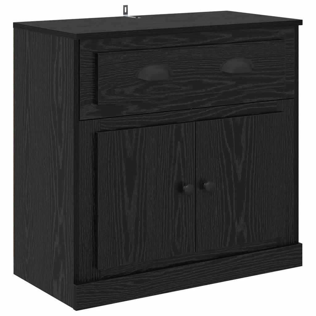 Credenza | Madia | Buffet da pranzo | Armadio da pranzo Rovere Nero 70 x 35,5 x 67,5 cm Legno multistrato