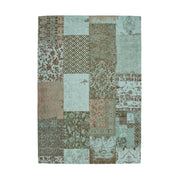 Tappeto Jacquard 150 turchese in cotone stile patchwork