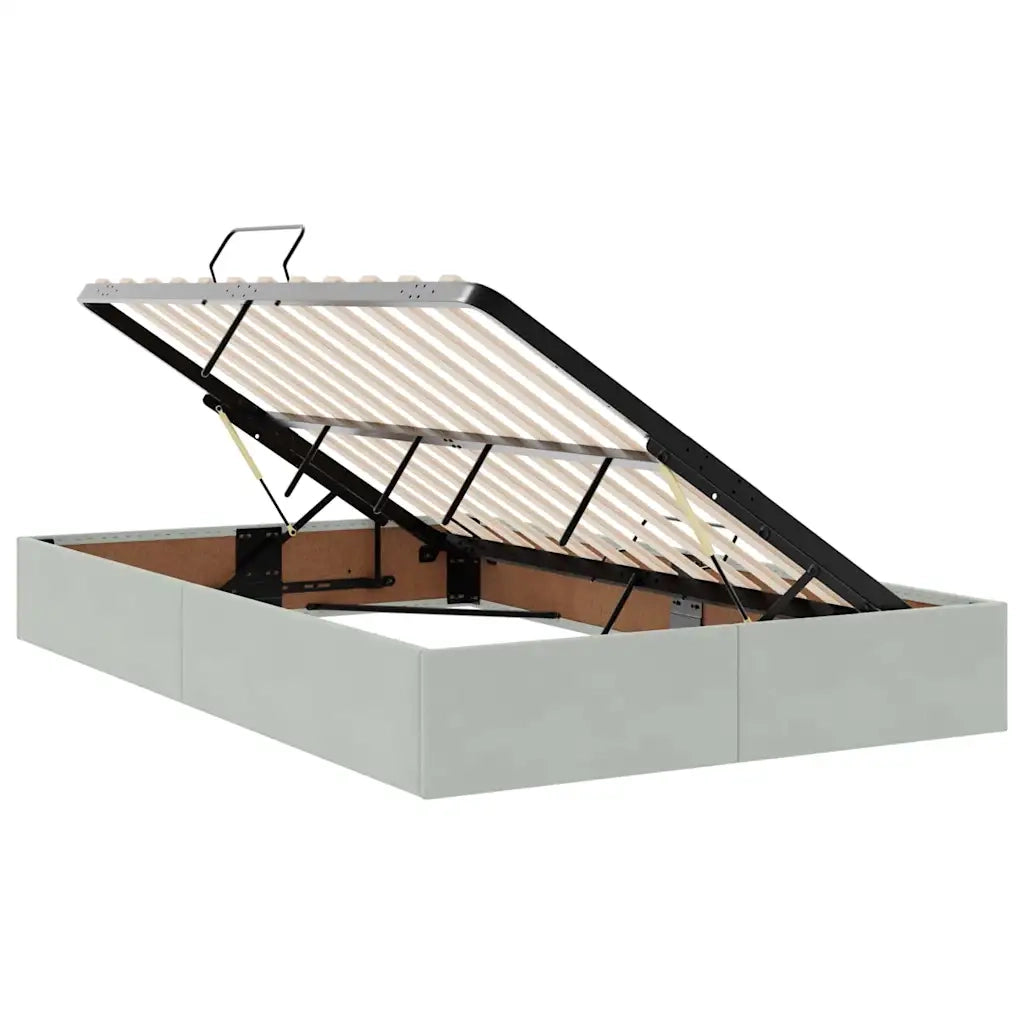 Letto con Contenitore Grigio chiaro 120 x 200 cm Velluto 3370749
