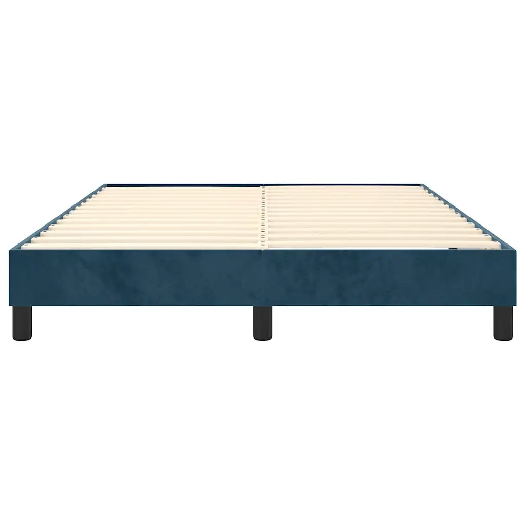 Struttura Letto a Rete a Molle Blu Scuro 140x190 cm in Velluto 3120770