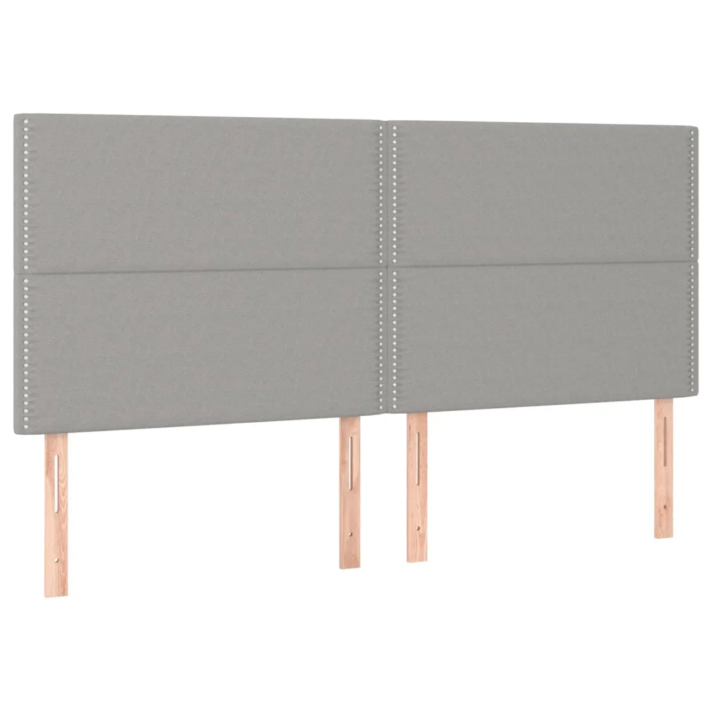 Testiera-Testata Decorativa Grigio Chiaro 200x5x118/128 cm Tessuto 778104
