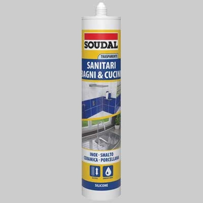 SILICONE ACETICO PER SANITARI SOUDAL ML 300  Ml 300 trasparente     SOUDAL