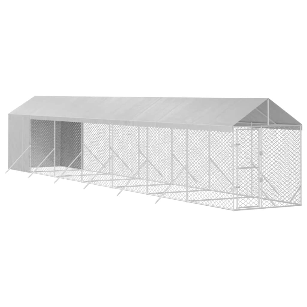 Cuccia/gabbia/recinto/zaino per animali da esterno con tetto argentato 2 x 14 x 2,5 m Argento 02_0041895
