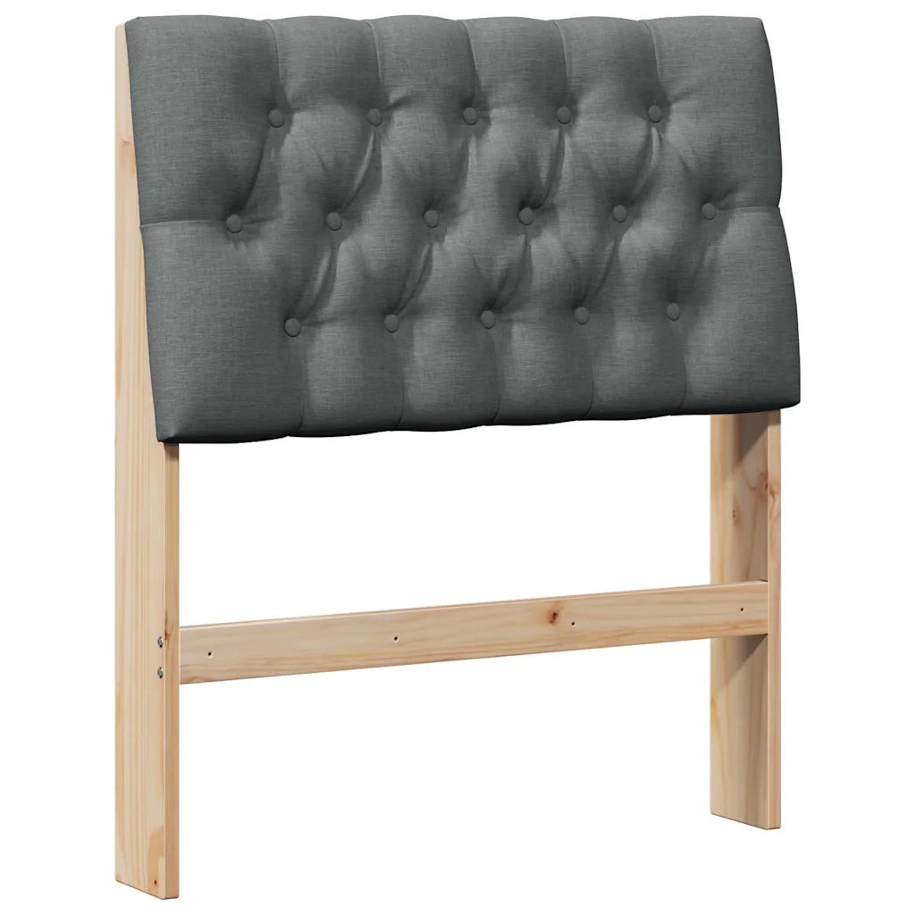 Testiera | Testata imbottita Grigio scuro 75 cm Pino massello