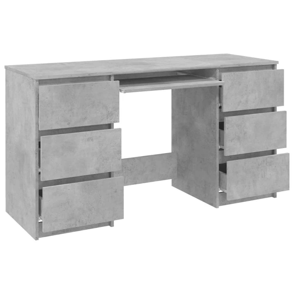 Scrivania tavolo postazione di lavoro mobile per computer studio 140 x 50 x 77 cm legno ingegnerizzato grigio 02_0023845