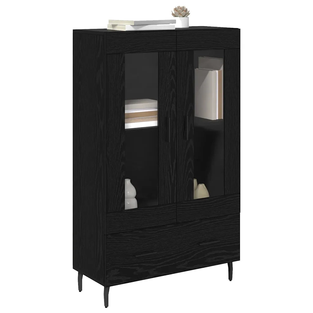Credenza-Buffet-Armadio da cucina Rovere Nero 69,5 x 31 x 115 cm Legno multistrato 909647